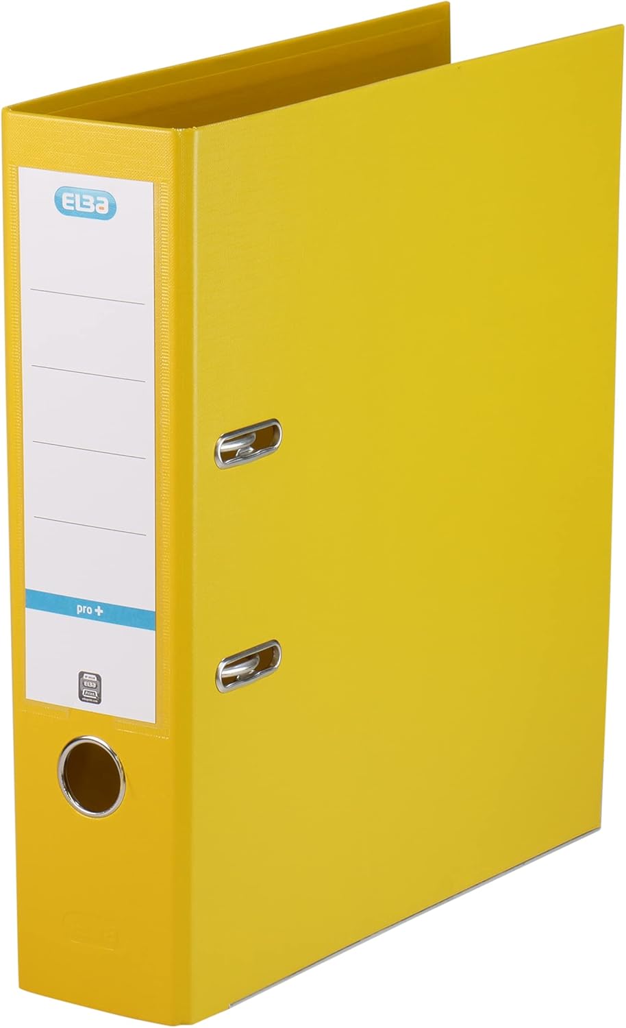 Elba A4 70mm Strongline Plastic On Board Lever Arch File, Yellow - Heavy-Duty Filing Solution for Legal and Office Use