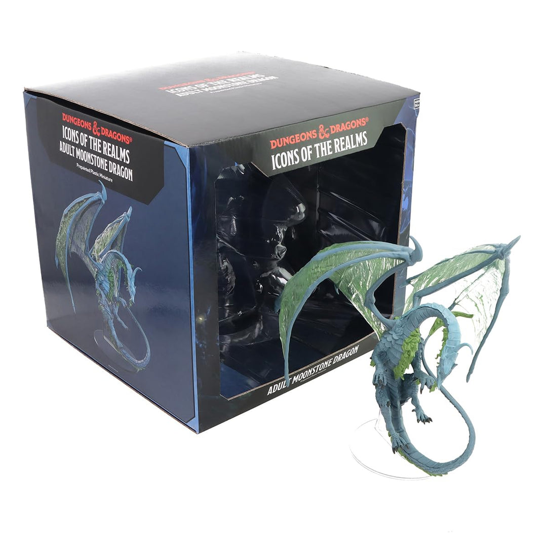WizKids D&D Icons of The Realms: Adult Moonstone Dragon - Premium Painted Miniature (2023)