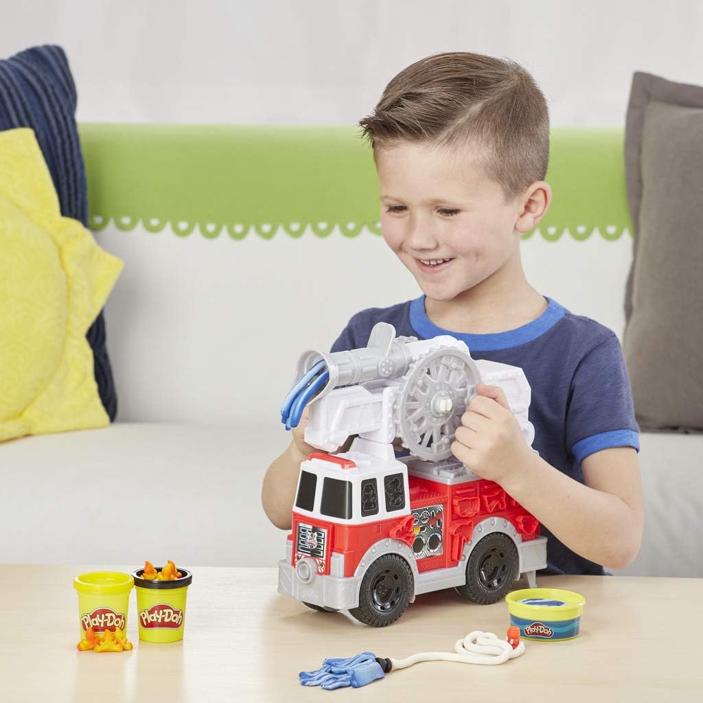 Play-Doh Wheels Fire Truck Toy - Creative Fire Rescue Playset for Kids 3+