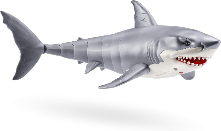 Robo Alive Great White Shark Series 1 by ZURU - Water-Activated Robotic Shark with Light-Up Eyes