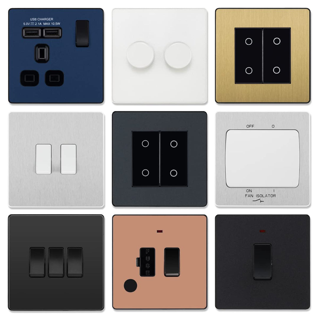 BG Electrical Evolve Single Light Switch, 20A, 2 Way, Matt Black - Stylish Modern Design, Screwless Front Plate, Easy Installation, BS60669-1 Compliant