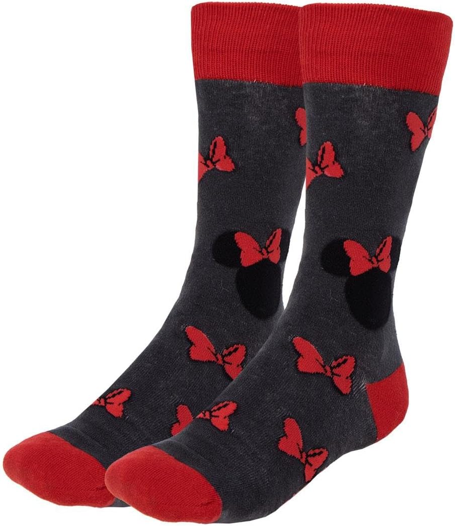 Minnie Mouse Socks - Grey, Red, Black, Yellow (Size 35-41)