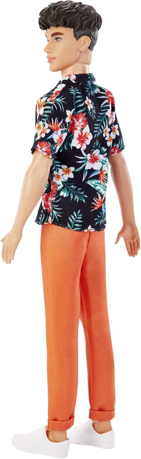 Barbie Fashionistas Ken Doll - Trendy Tropical Look with Reusable Vinyl Bag