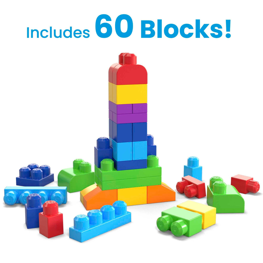 Mega Bloks First Builders Big Building Bag Playset - 60-Piece Classic Building Set for Toddlers 1+