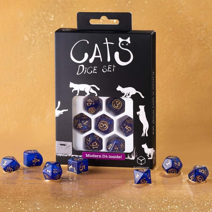Q WORKSHOP Cats Meowster Modern Dice Set (QWOCAT04)