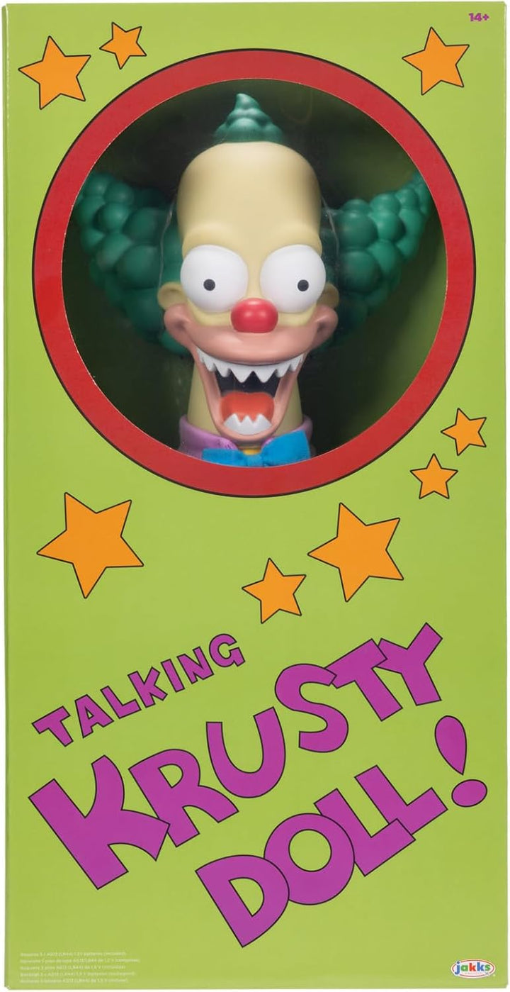 THE SIMPSONS Talking Krusty Doll Plush by Jakks Pacific - Pull-String Phrases & 16" Tall Collectible