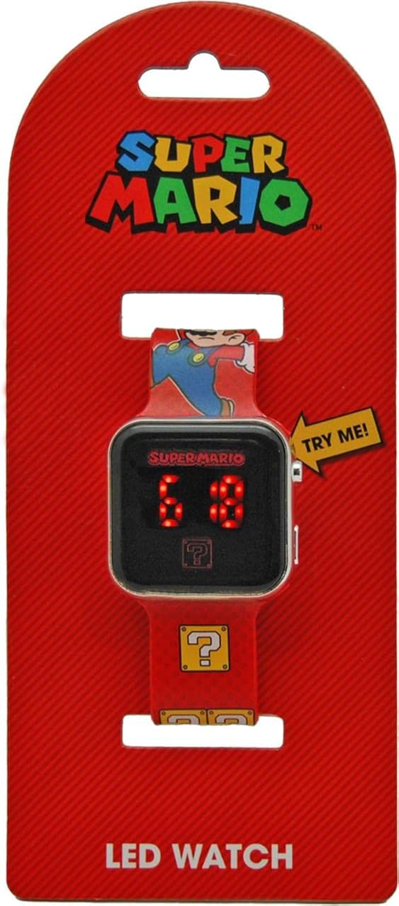 Super Mario LED Digital Wrist Watch - Kids Euroswan GSM4107