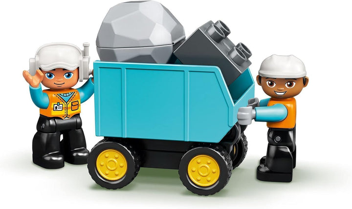 LEGO DUPLO Town Truck & Tracked Excavator Construction Playset for Toddlers 2+