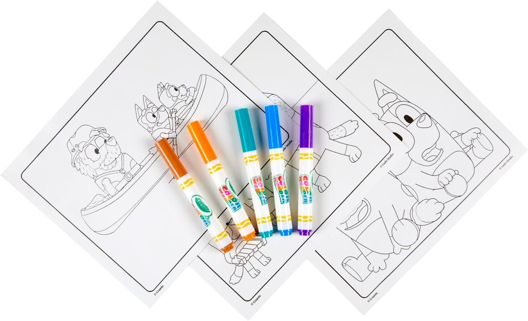 CRAYOLA - Bluey Colouring Mess-Free Book with 5 Markers