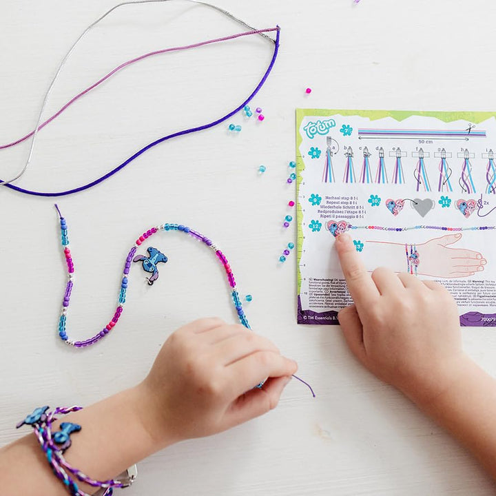 Totum Stitch Disney Charm Bracelet - DIY Glass Bead Bracelet Set for Kids