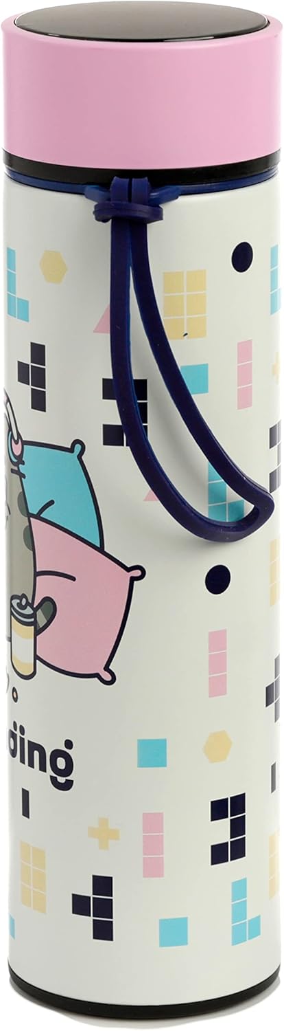 Puckator Pusheen Stainless Steel Insulated Water Bottle with LED Temperature Display (BOT149)