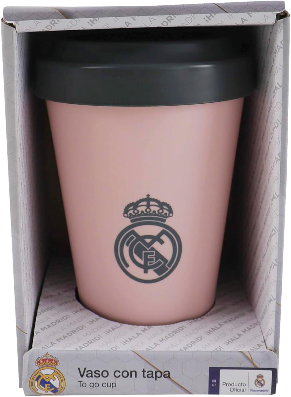 CYP BRANDS - Real Madrid Tumbler with Lid, 400ml, Pink, Official Licensed Product