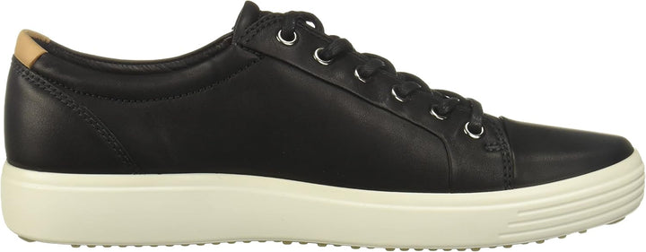 ECCO SOFT 7 Men's Low-Top Sneakers - Black (1001Black), 8 UK (42 EU), Premium Leather Athletic Shoes for Men