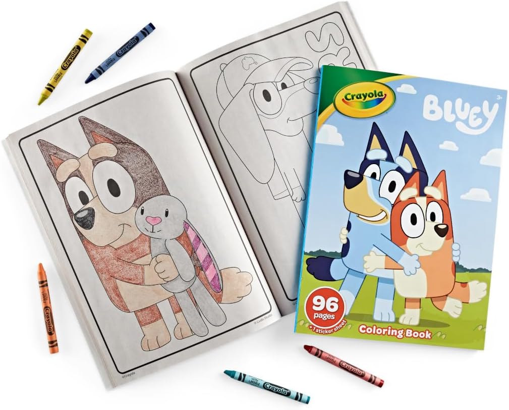CRAYOLA - Bluey Colouring Book 96 Pages with Sticker Sheet