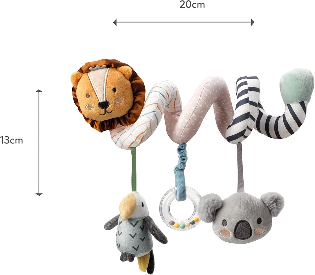 Nuby Animal Adventures Activity Spiral - Interactive Sensory Pram Toy for Babies