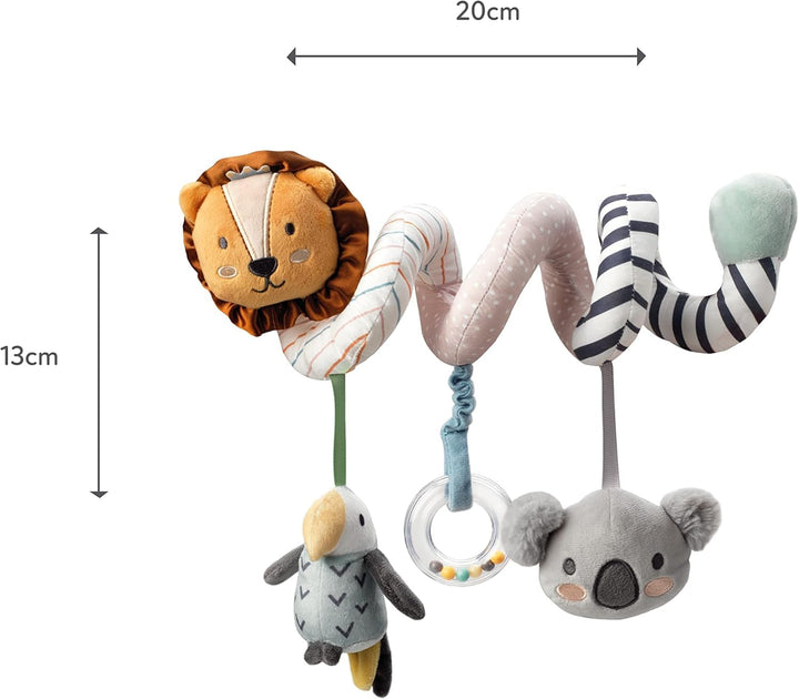 Nuby Animal Adventures Activity Spiral - Interactive Sensory Pram Toy for Babies