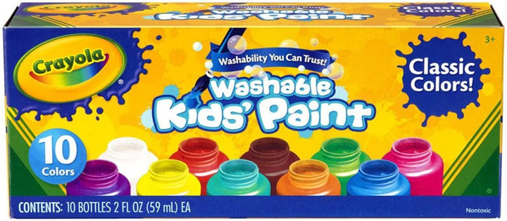 Crayola 10 ct Washable Kids' Paint - Assorted Colors, 2 oz Bottles