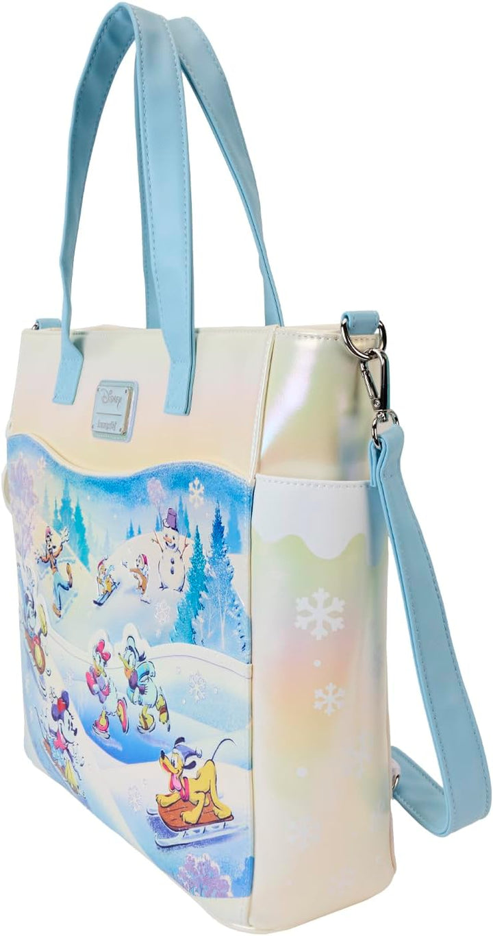 Loungefly Disney Mickey and Friends Winter Wonderland Scene Convertible Backpack (671803526839)