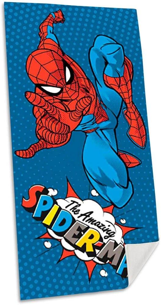 Kids Euroswan - Spiderman Cotton Towel 70 x 140 cm, Multicoloured (SPM-D37A)