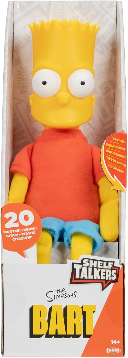 JAKKS Pacific The Simpsons Bart Simpson Plush Shelf Talker Collectible Figure (175614-PB)