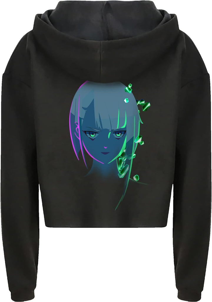 DPI Merchandising Cyberpunk: Edgerunners Hoodie Neon Lucy Cropped Black