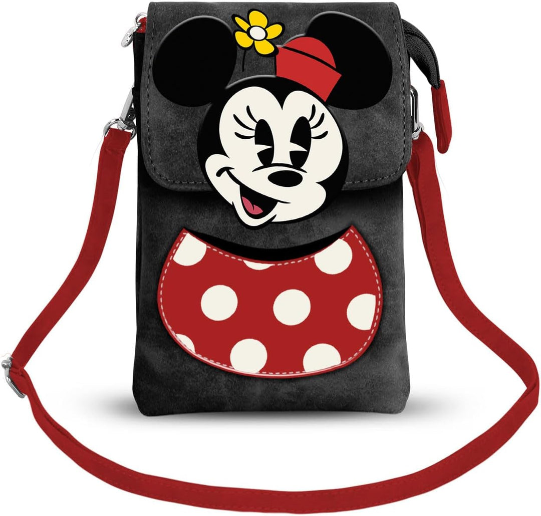 Disney Minnie Mouse Mini Shoulder Bag (Black, 12 x 20 cm)