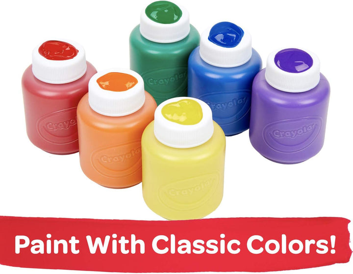 Crayola Washable Kids Paint Set - 6 Non-Toxic Colors for Ages 3+