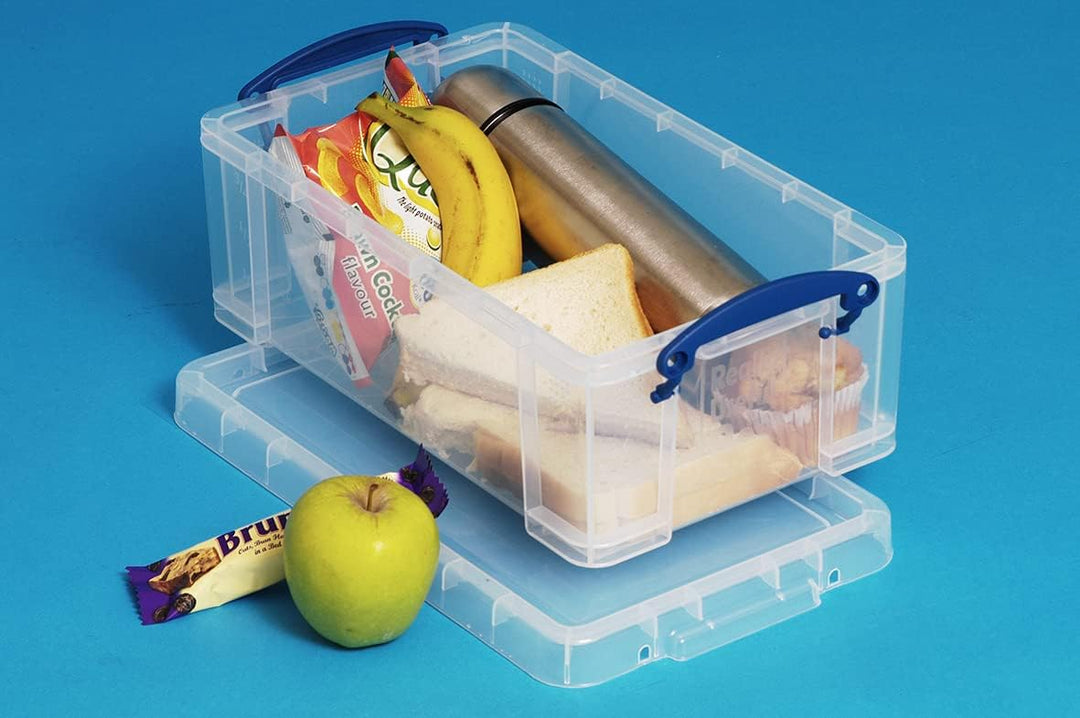 Really Useful Storage Box 5 Litre Clear - Transparent Stackable Plastic Organizer Box with Clip Lock Handles