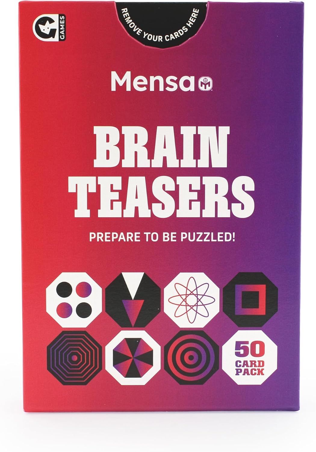 Ginger Fox Official Mensa Brainteasers Challenge Card Game (0112.1304.73.BTC.OSZ)