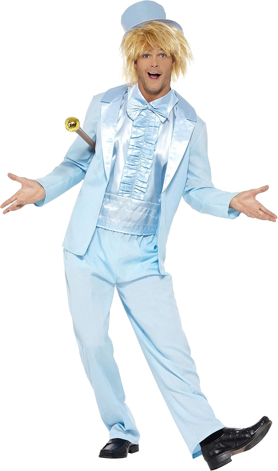 Smiffys 90s Stupid Tuxedo Costume - Adult 90s Fancy Dress Costume with Jacket, Trousers, Mock Shirt & Hat