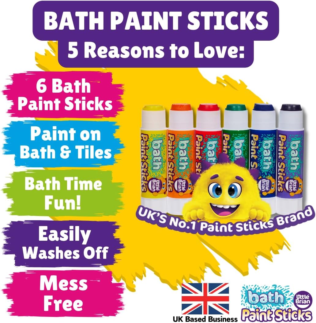Little Brian - Bath Paint Sticks 6-Pack for Kids