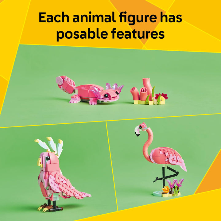 LEGO Creator 3in1 Wild Animals: Pink Flamingo Building Set - 3 Animal Models for Ages 8+