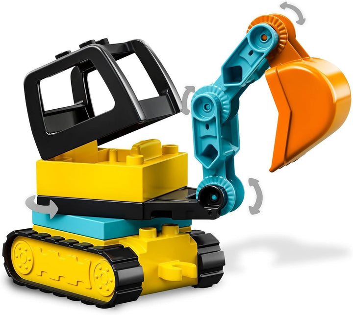 LEGO DUPLO Town Truck & Tracked Excavator Construction Playset for Toddlers 2+