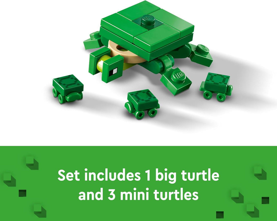 LEGO Minecraft The Turtle Beach House - Building Set with Turtle Warrior, Drowned & Turtles for Kids 8+