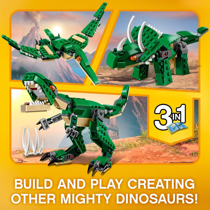LEGO Creator Mighty Dinosaurs 3-in-1 Building Set - T-Rex, Triceratops & Pterodactyl