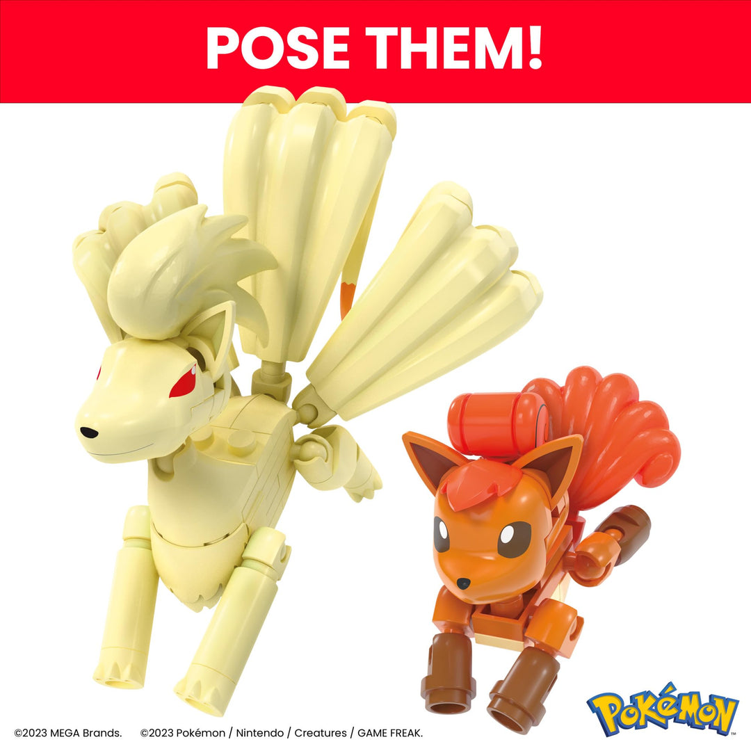 MEGA Pokémon Vulpix Evolution Building Set - 145-Piece Poseable Action Figures for Kids Ages 8+