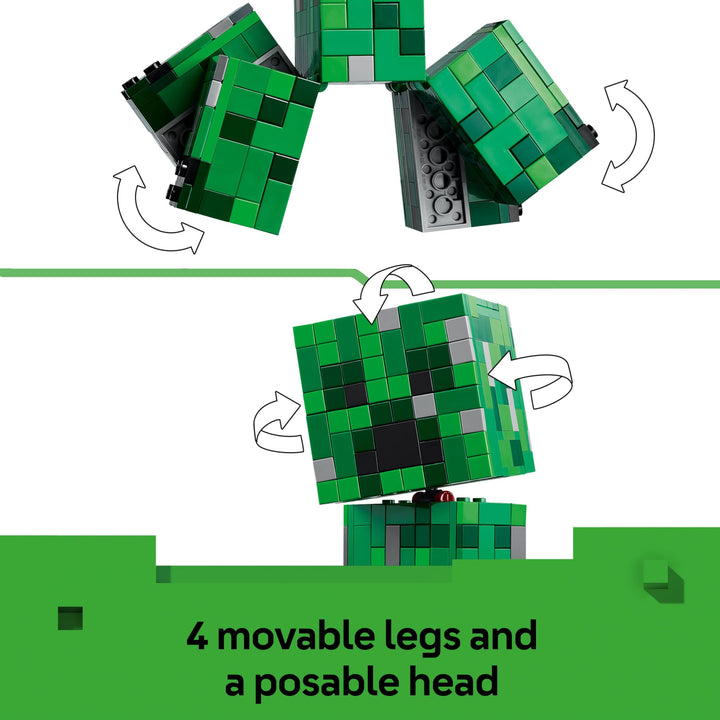 LEGO Minecraft The Creeper Toy - 665-Piece Buildable Posable Figure with Hidden Compartment