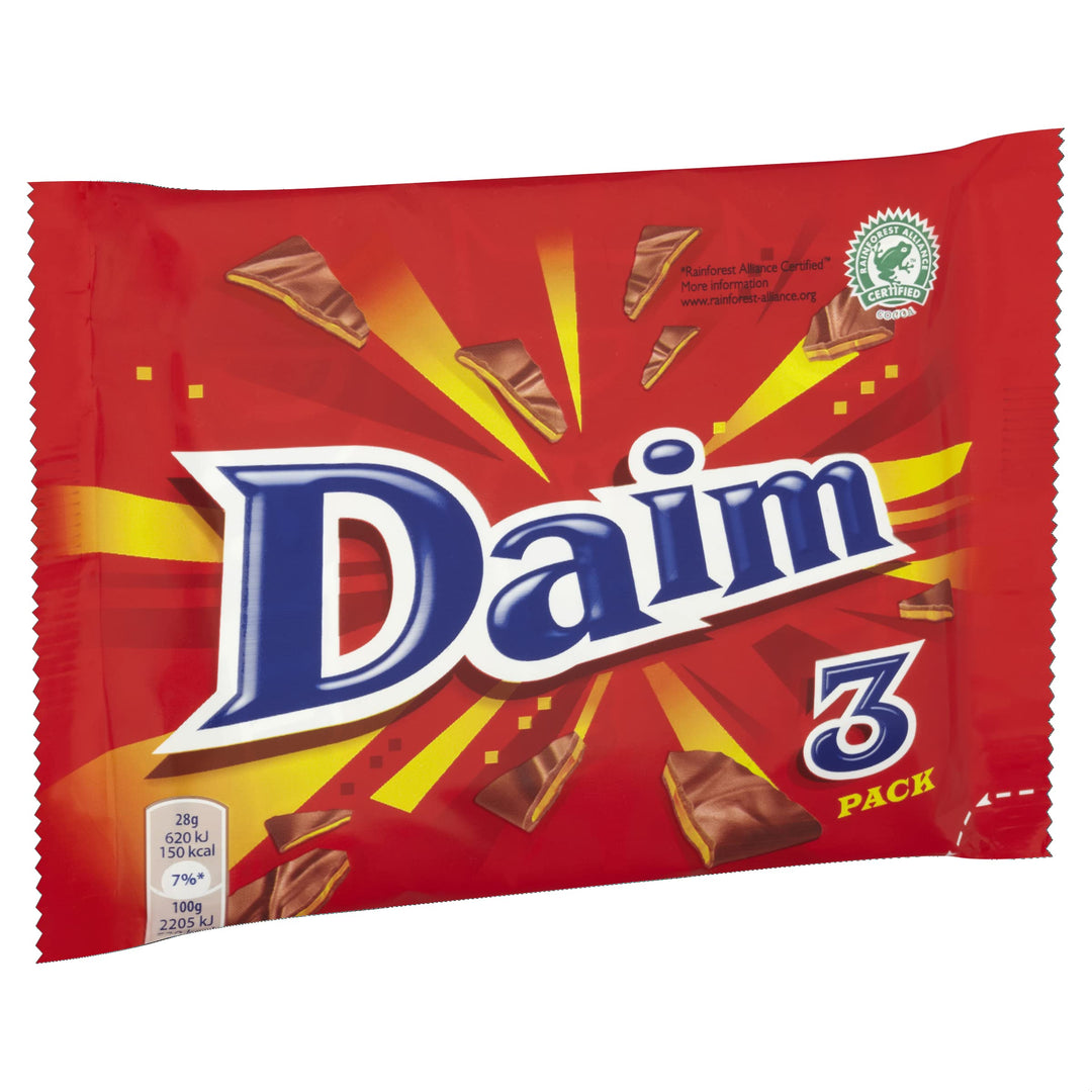 Daim - Milk Chocolate with Crunchy Almond Caramel Bars 84g (Pack of 24 Multipacks)