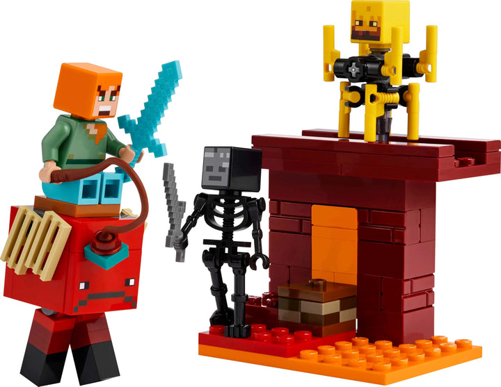 LEGO Minecraft The Nether Lava Battle Building Set - 99-Piece Playset with Alex Figure, Ages 6+