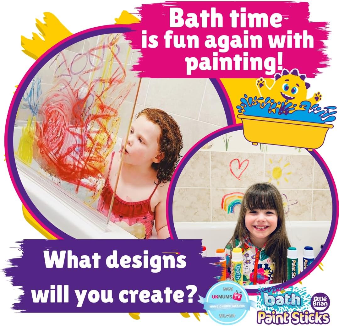 Little Brian - Bath Paint Sticks 6-Pack for Kids