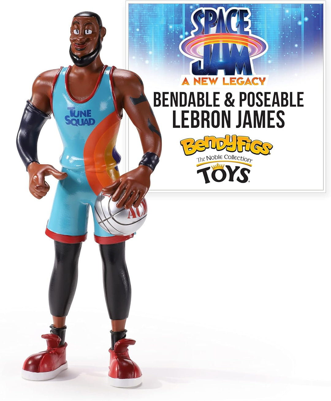 The Noble Collection Space Jam 2: A New Legacy Bendyfigs - LeBron James Poseable Figure (NN9586)