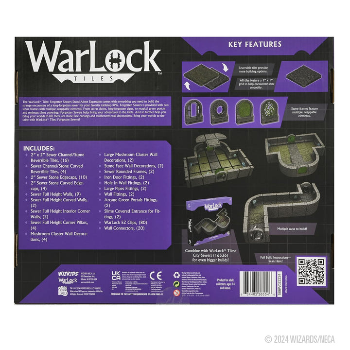 WarLock Tiles Core Set: Forgotten Sewers - Modular Dungeon Tiles for Tabletop RPGs by WizKids