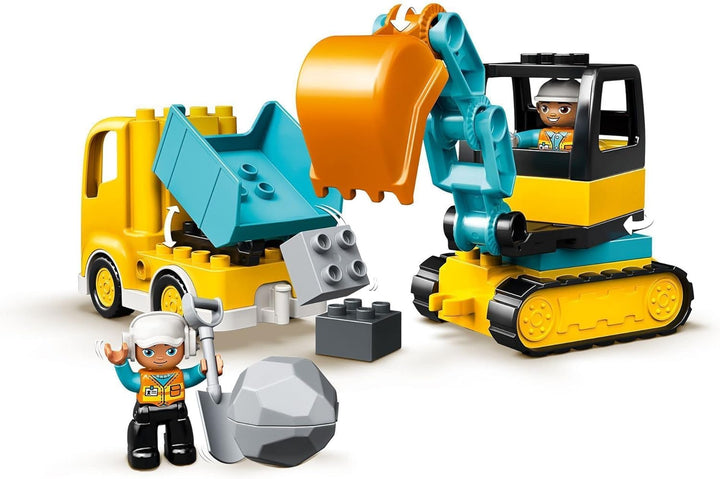 LEGO DUPLO Town Truck & Tracked Excavator Construction Playset for Toddlers 2+