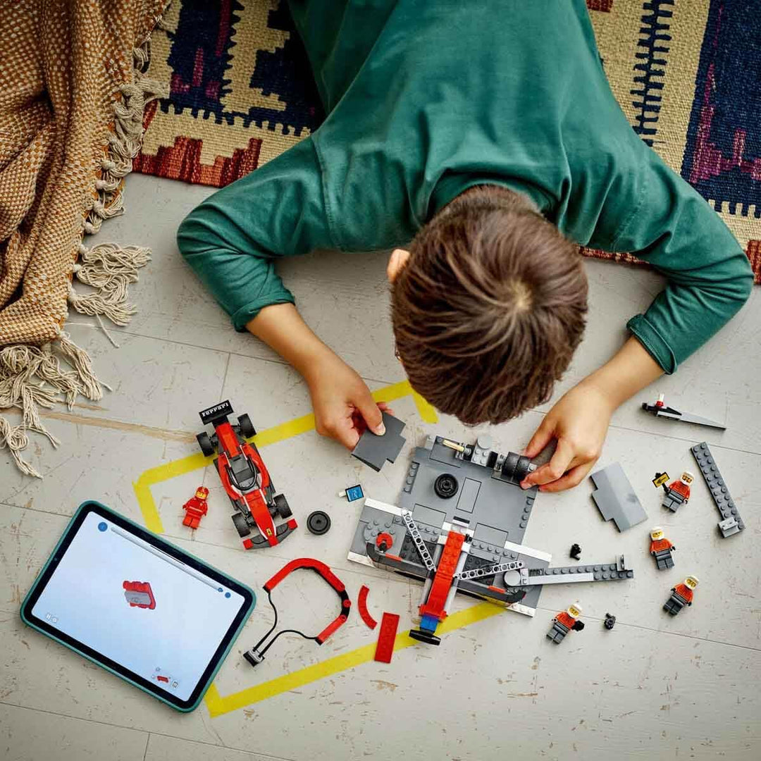 LEGO City F1 Pit Stop & Pit Crew with Ferrari Car Toy - 322-Piece Building Set for Ages 6+