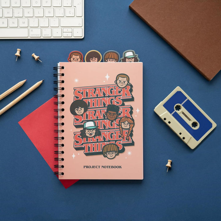 Grupo Erik A5 Project Notebook With 4 Dividers - Stranger Things | A5 Notebook (Notebook, Official Licensed Product)