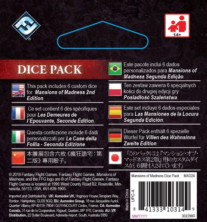 Fantasy Flight Games Mansions of Madness Second Edition Dice Pack (FFGMAD24)