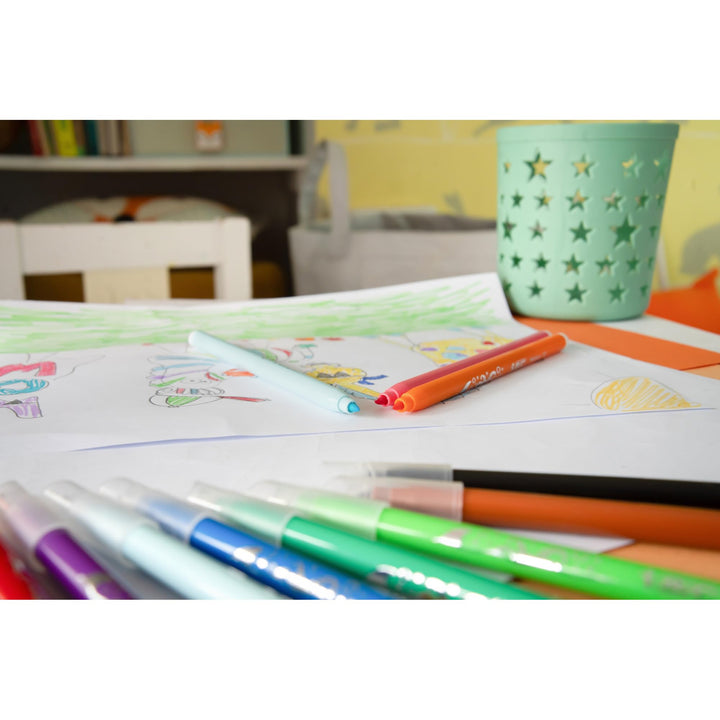 BIC Kids Kid Couleur Felt Tip Pens - Assorted Colors, 18-Pack Cardboard Wallet