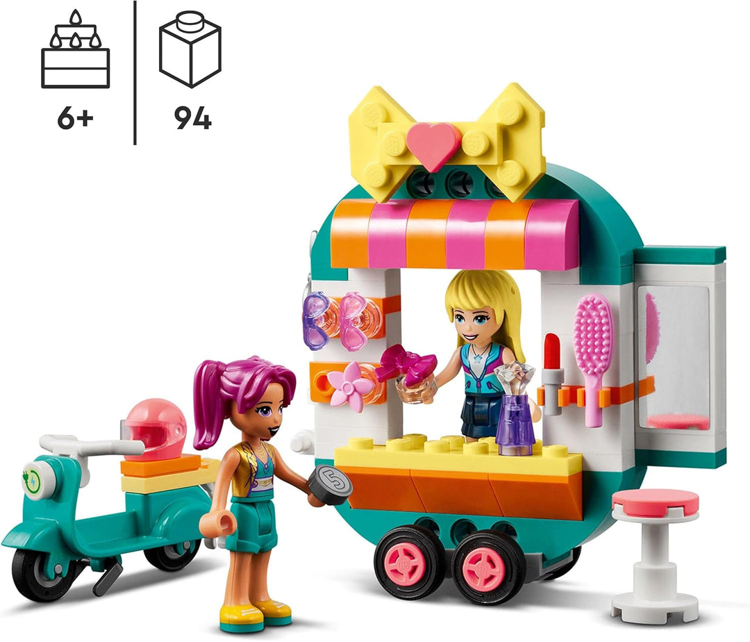 LEGO 41719 Friends Mobile Fashion Boutique Shop and Hair Salon Playset, Creative Building Toy for Kids Ages 6+