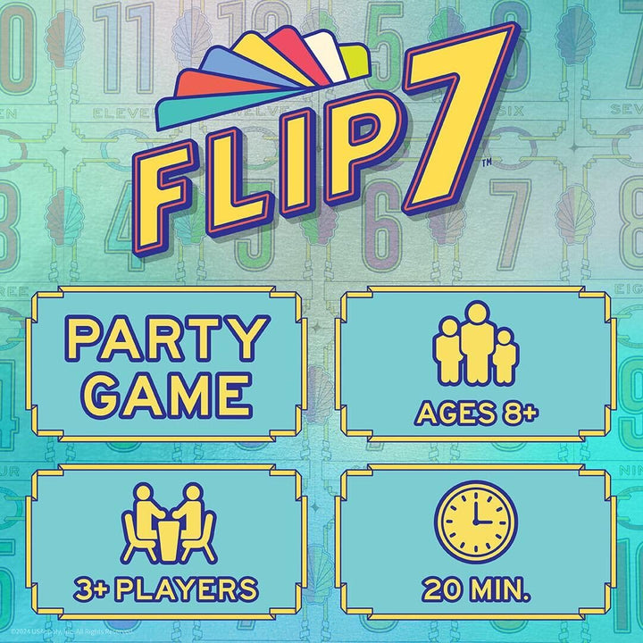 USAopoly Flip 7 Party Card Game for 3+ Players, Ages 8+, 20-Minute Play Time