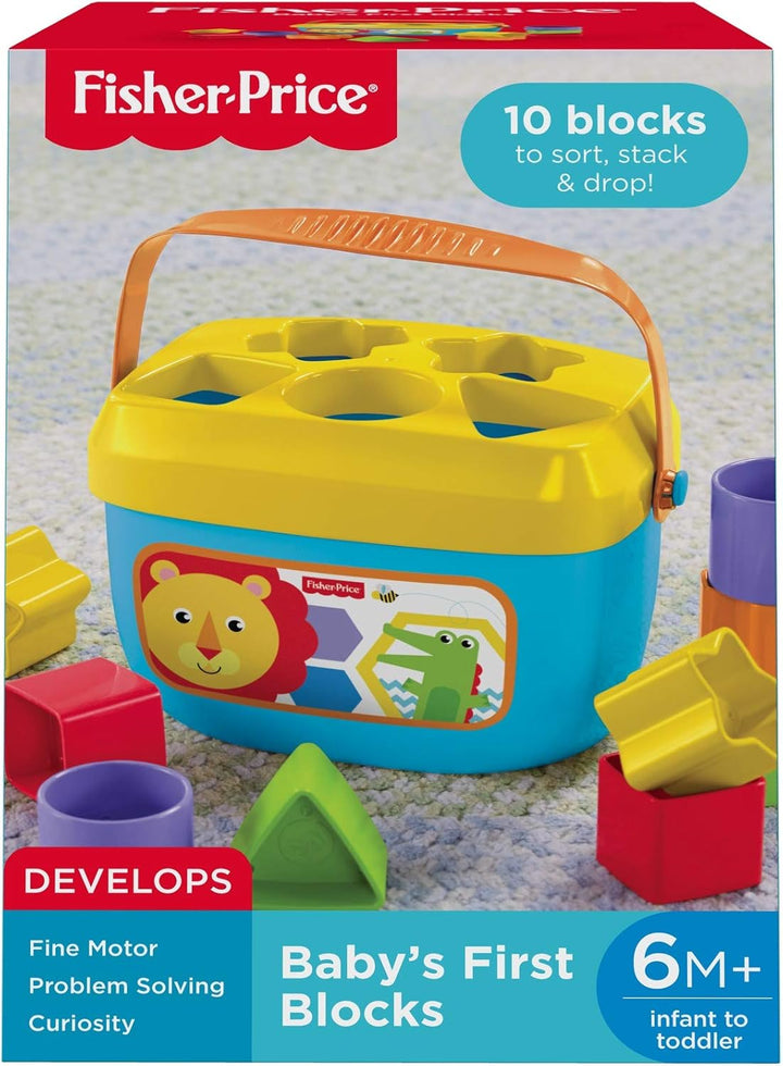 Fisher-Price Baby's First Blocks - Shape Sorting & Stacking Toy for 6+ Months
